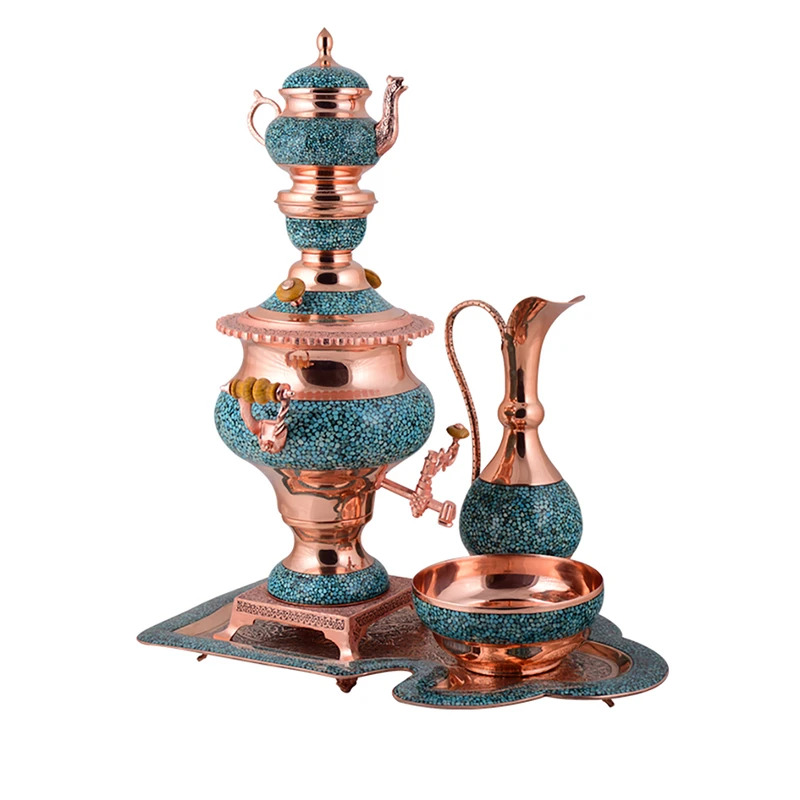 Firoozeh Kub Samavar Set 5 Piece 35cm – Isfahan Rooh Art