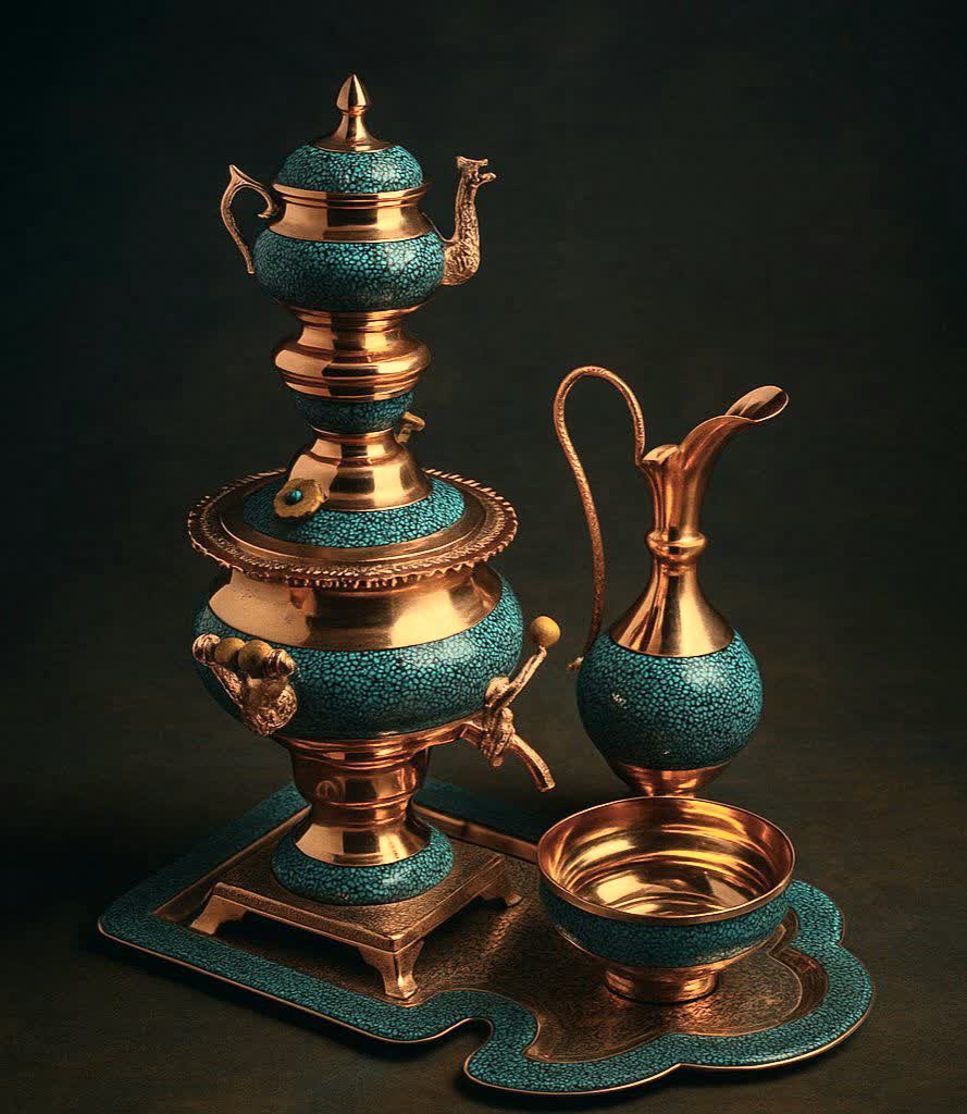 Firoozeh Kub Samavar Set 5 Piece 85cm – Isfahan Rooh Art